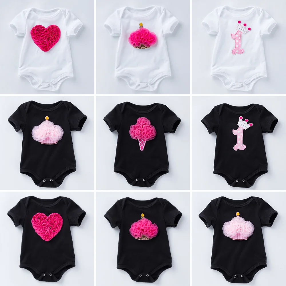 

Для маленьких девочек Комбинезон От 0 до 2 лет летняя одежда для новорожденных Одежда для маленьких девочек футболка с короткими рукавами дл...