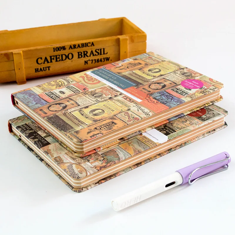 

Retro Hardcover European Style Travelers Notebook A5 Kraft Paper Cover with Bookmark Note Book Journal Diary Memo School Notepad