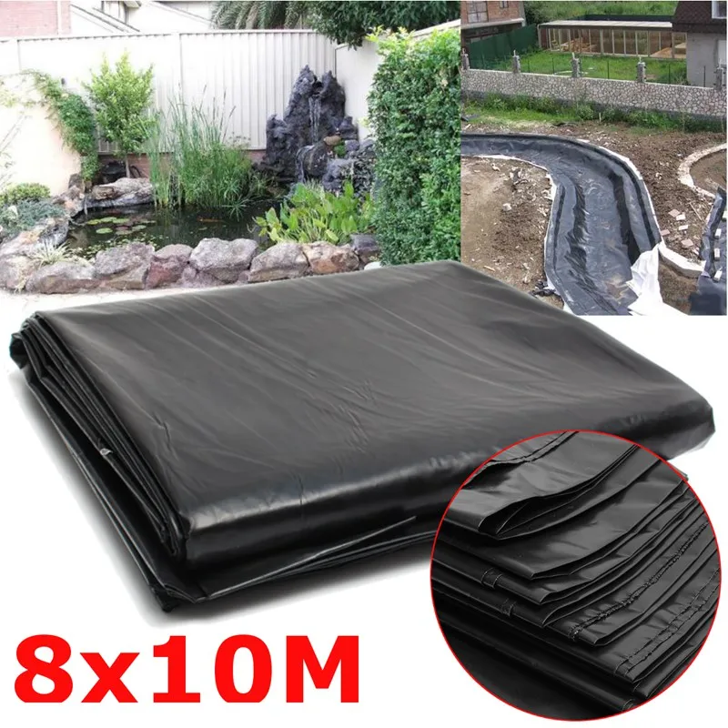 Revestimiento para estanque de peces grande de 8x10m, revestimiento reforzado de HDPE resistente para paisajismo, piscina, estanque, impermeable, 0,2mm de espesor-0