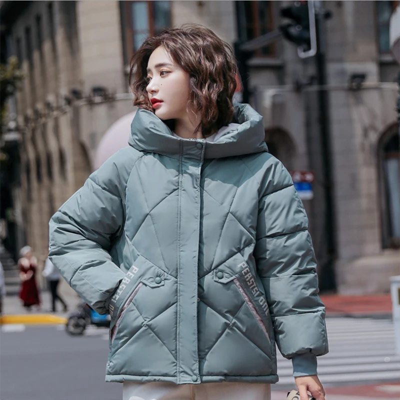 

Новинка 2020, зимние пуховики, Женская куртка с воротником-стойкой, пальто, женское короткое пуховое пальто, парки, Женская Глянцевая верхняя ...