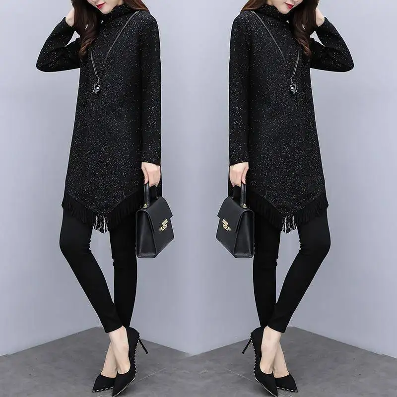 Недорогое красивое размера плюс женская одежда Удобная черное кружевное платье