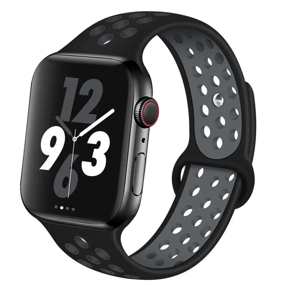6 Ремешок для наручных часов Apple Watch 4 3/2/1 30 color38MM 40 мм Силиконовые из дышащего материала для наручных часов iWatch, сменный ремешок Спортивная петля серии 4 42 мм 44 мм - Цвет ремешка: 6