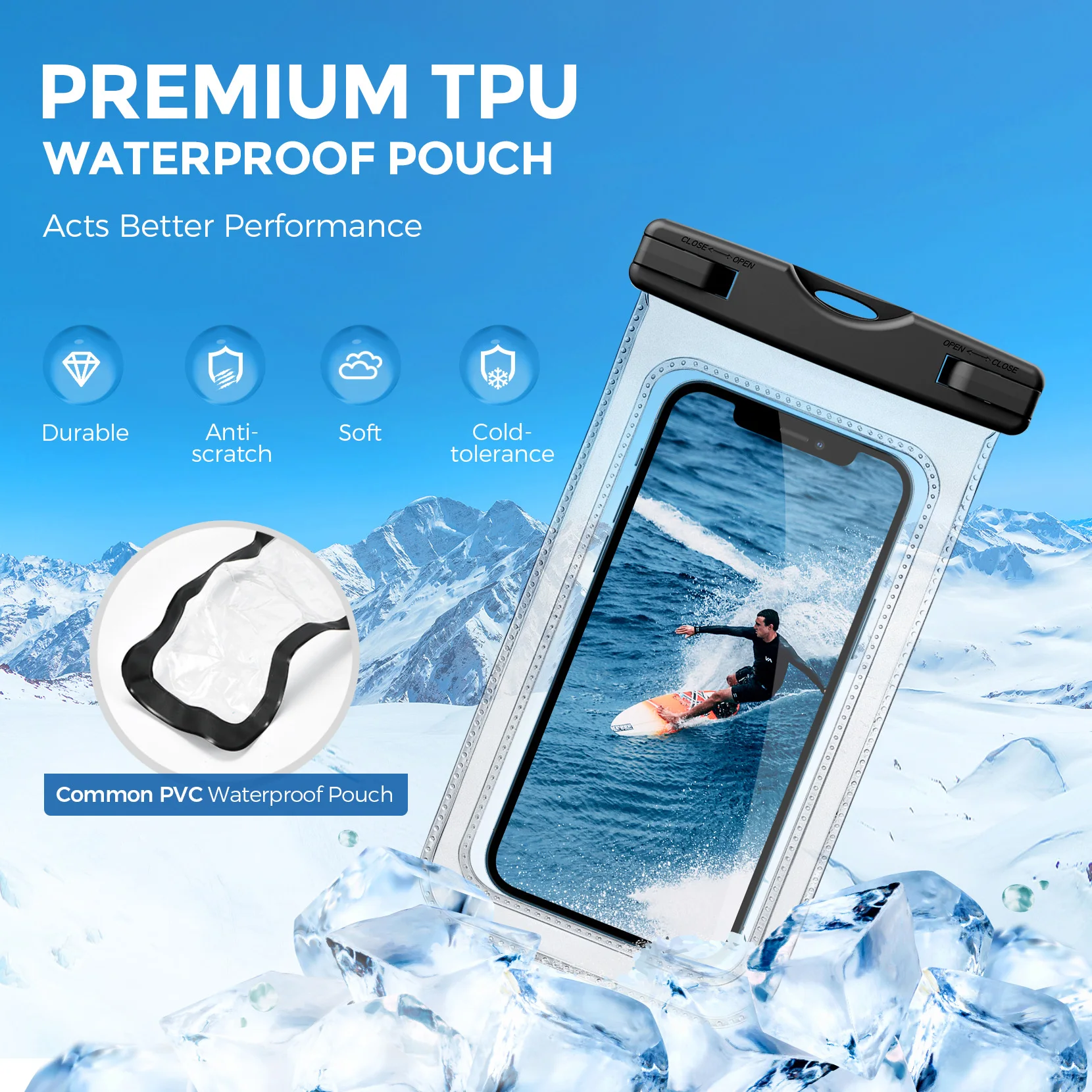 MPOW 2 в 1 водонепроницаемый чехол для телефона с нарукавником Водонепроницаемый IPX8