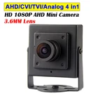 4 в 1 AHD-камера HD 2MP AHD мини-камера 1080p 3,6 мм Объектив металлический корпус AHDCVITVIаналоговая 4 в 1 Камера видеонаблюдения для системы ahd