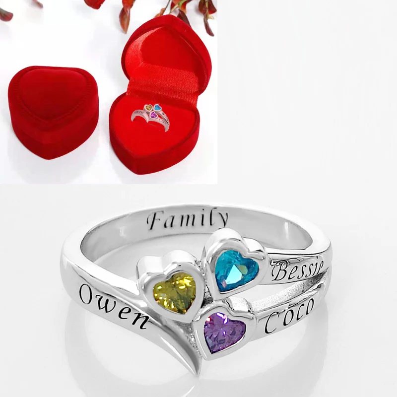 Кольца AIJAJA с камнями по месяцу рождения На заказ из стерлингового серебра 3