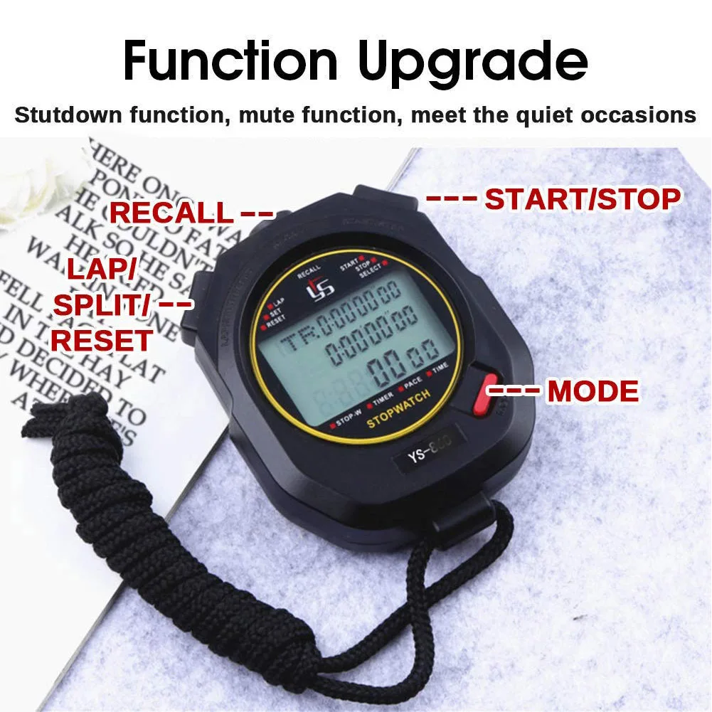 

Stopwatch LCD digital chronograph, outdoor football, sports, training, time, timer, countdown second hand portable stopwatch#WW