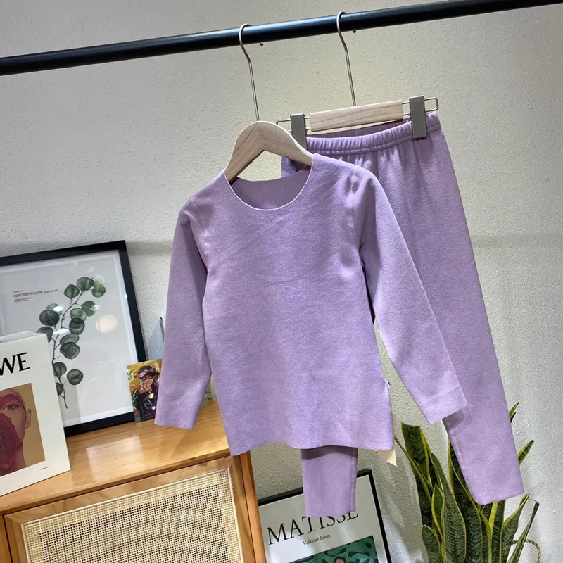 

Muinde round neck thermal underwear set for children and long Johns for boys and girls, kids pajamas