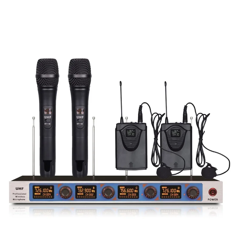 Профессиональный беспроводной VHF микрофон 4 Конференц-микрофона церковная школа