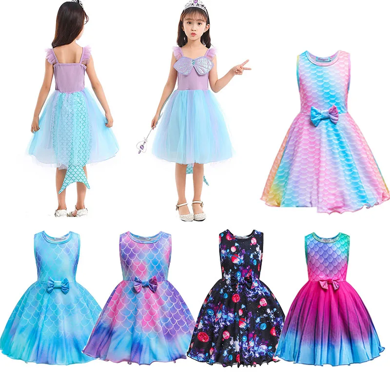 

Платье принцессы Ариэль, для девочек, детское, для Хэллоуина, для ролевых игр, От 4 до 10 лет