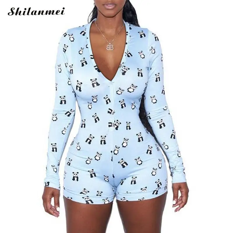 

YYW Stretchy Sexy Onesie Pajamas Leotard Short Sleepwear Jumpsuit Rompers Onsie Party For Adults Women Plus Size Button Bodysuit