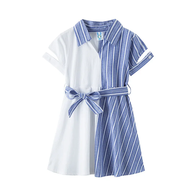 Платье-рубашка для маленьких девочек Летние Детские платья девочек-подростков