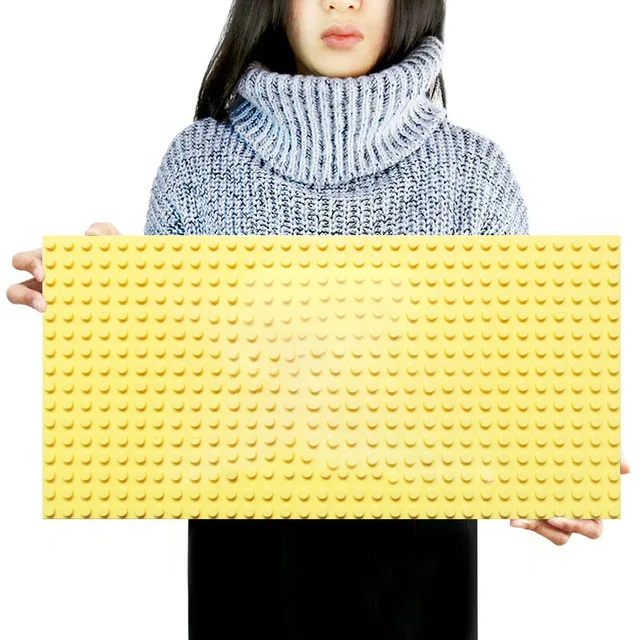 Yellow 512 Duploe большие кирпичи Базовая пластина 16*32 точки 51*25,5 см опорная пластина DIY строительные блоки игрушки для детей Совместимые игрушки Duploes - Цвет: Yellow