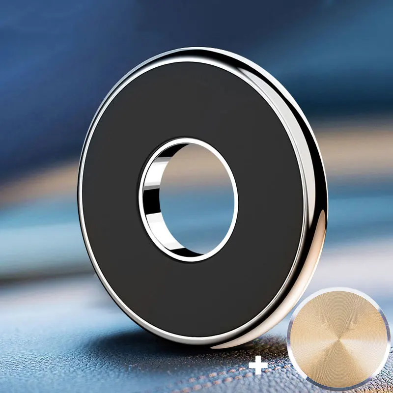 

Magnetic Car Phone Holder 360° Round Shape with Individuation Magnetic Patch Gold for Smartphone Auto Home Office Universal