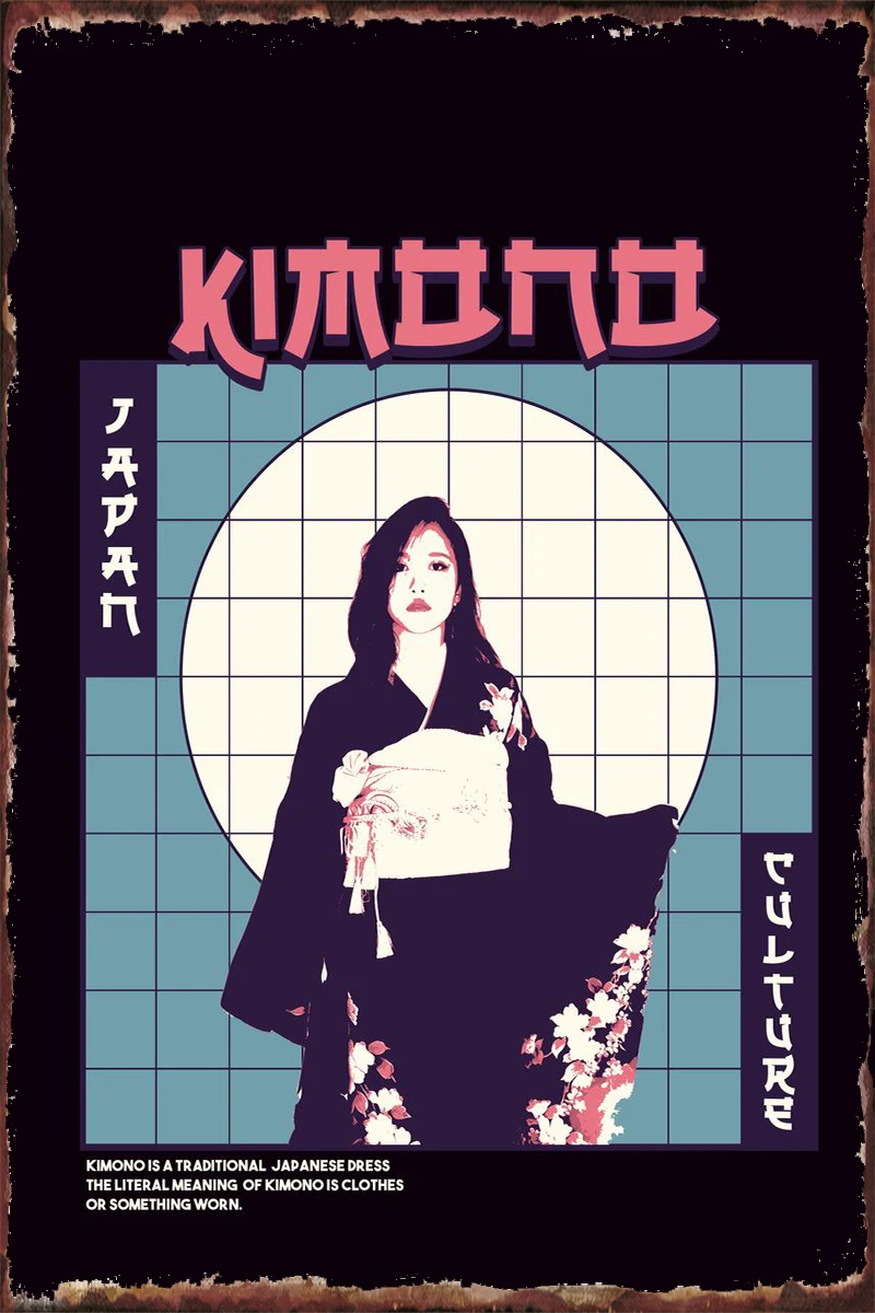 

Кимоно в ретро-стиле, винтажный металлический знак, жестяные таблички, Настенный декор, украшение для комнаты, дома, клуба, мужская пещера, к...