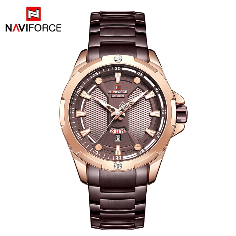 RGCE NAVIFORCE военные модные золотые часы Мужские Роскошные Кварцевые наручные часы Спортивные Повседневные часы водонепроницаемые часы Relogio Masculino - Цвет: RGCE
