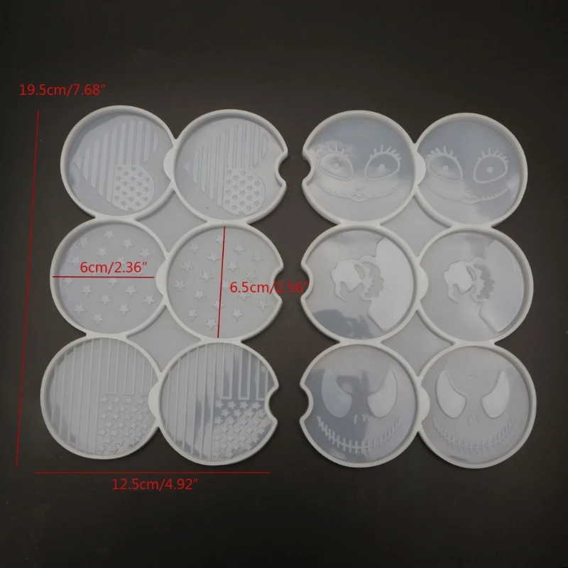 

2 Pcs Coaster Epoxy Resin Mold Table Cup Mat DIY Crafts Casting Silicone Mould