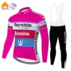Рейнольдс Майо в стиле ретро зимние Термальность флисовая классические Велосипеды Джерси для мужчин 20D гель обтягивающие длинные брюки wielren kleding heren
