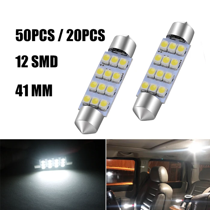 41MM Car Dome Light White Interior Reading Bulb Rear Trunk Luggage Backup Lamp Van SUV Jeep Taxi Accessories | Автомобили и