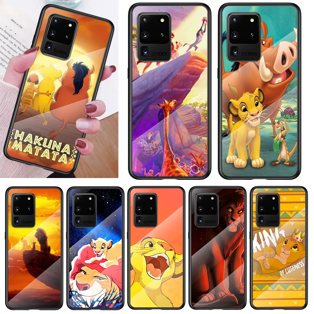 

Tempered Glass Cover Shockproof Shell The Lion King Simba For Samsung Galaxy S21 Ultra Plus 5G M51 M31 M21 Phone Case