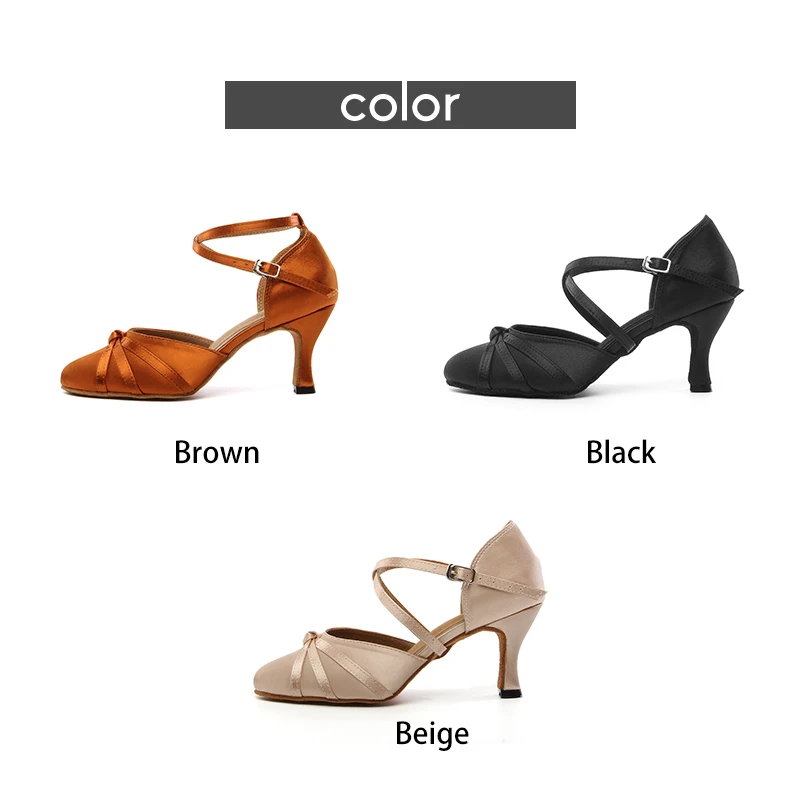 DKZSYIM Ballroom Tango Dance Shoes For Women Closed Toe Dance Shoe High Heel Salsa Ballroom Modern Latin Shoes For Girls Ladies