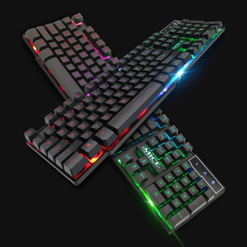 Teclado Klavye Gamer Ak-600 Pc игровая клавиатура Проводная Механическая светящаяся 104