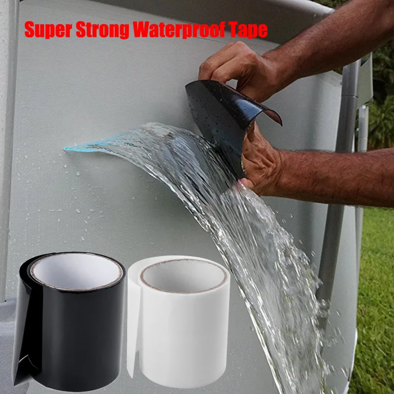 

White and Black Super Strong Fiber Waterproof Tape Stop Leaks Seal Repair Tape Performance Self Fix Tape Fiberfix Adhesive Duct