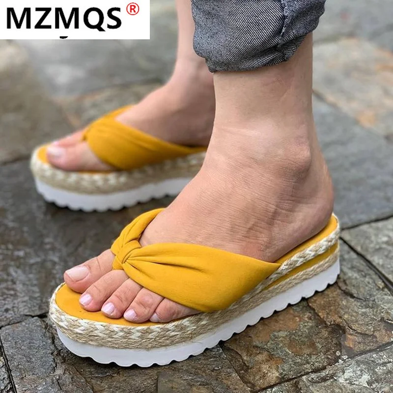 

2021 Summer Women's Platform Sandals Fashion New Outdoor Beach Open Toe Flip Flops Comfortable Wedges Sandals Shoes for Woman