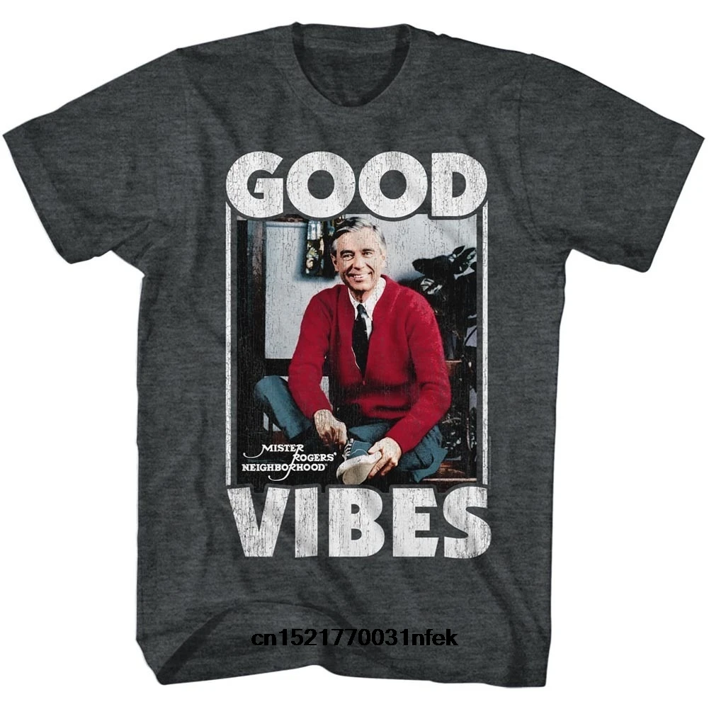 Забавная Мужская футболка новинка Футболка Mr Rogers футболка-Good Vibes | одежда