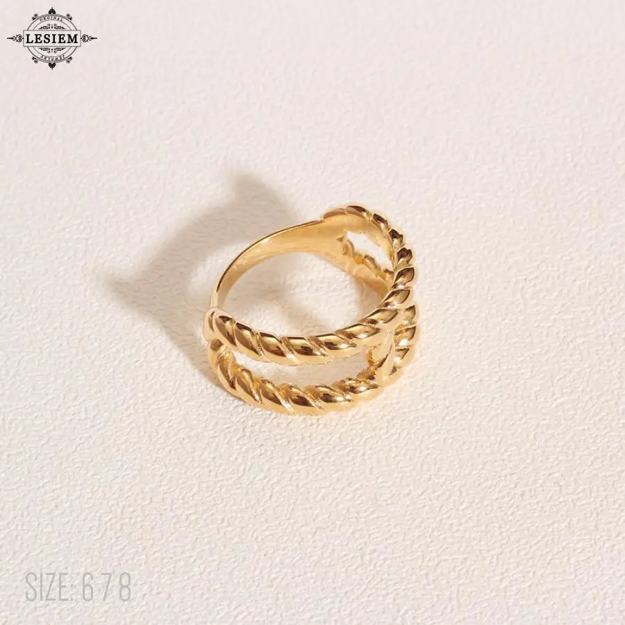 LESIEM Лидер продаж обручальное Двухслойное кольцо богини размер 6 7 8 цены в евро -