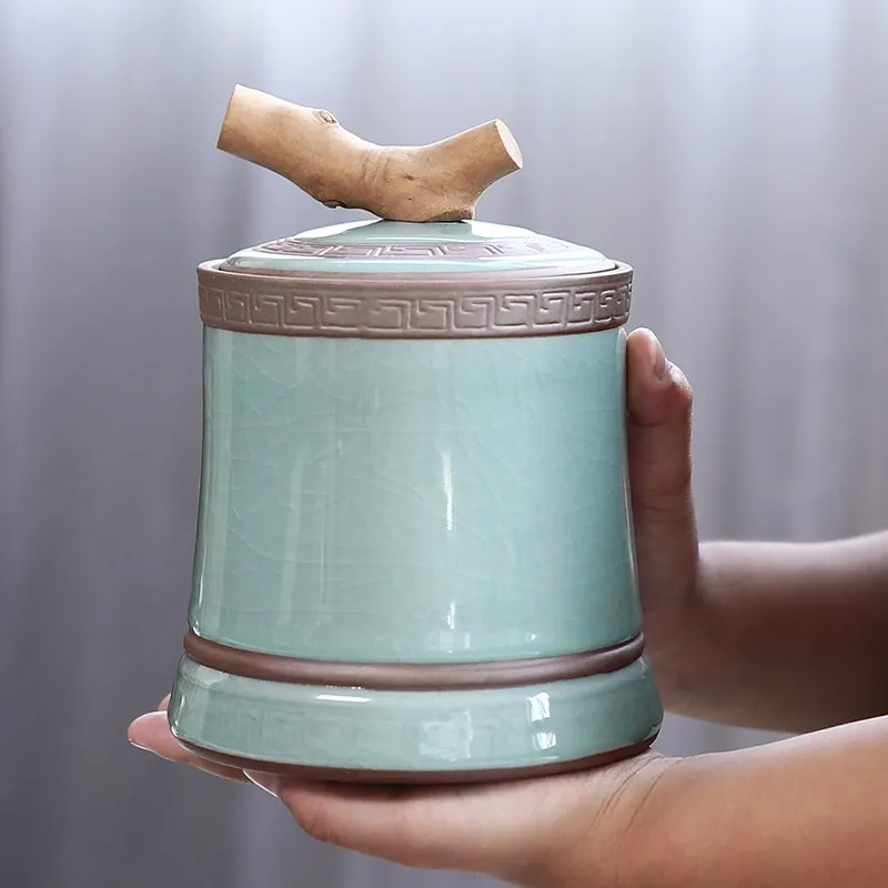 Художественная чайная банка керамический контейнер для хранения китайские