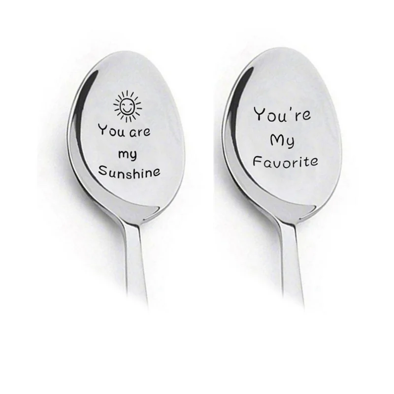 

Valentines Day Gift Wedding Anniversary Gift fo Boyfriend Stainless Steel Spoon I LOVE YOU Handsome Beautiful Girlfriend Present