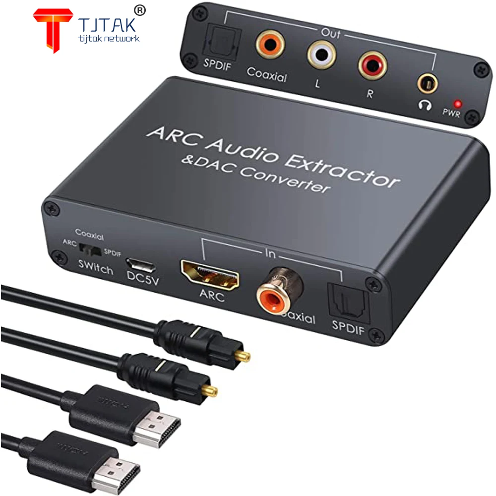 

HDMI ARC Audio Extractor HDMI Audio Return Channel with Digital HDMI Optical SPDIF Coaxial and Analog 3.5mm L/R Audio Converter