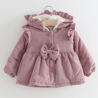 winter baby girls jacket fleece thick velvet childrens coat for girls kids toddler warm hooded outerwear solid color clothes