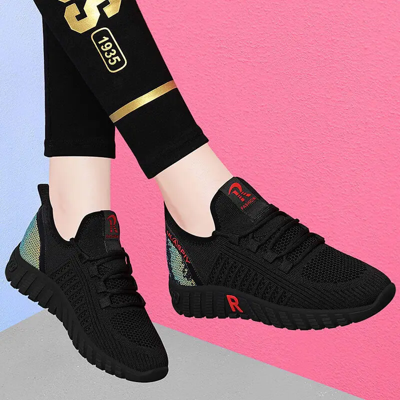 

New Women's Casual Mesh Breathable Shoes Sneakers Vulcanized Shoes Black White Female Casual Sport Shoes Fashion Mujer Shoes