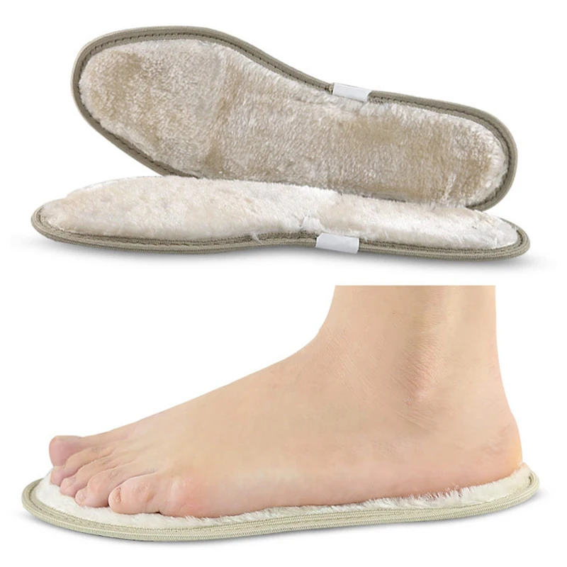 1 пара теплых плюшевых белых шерстяных мягких зимних подушечек унисекс