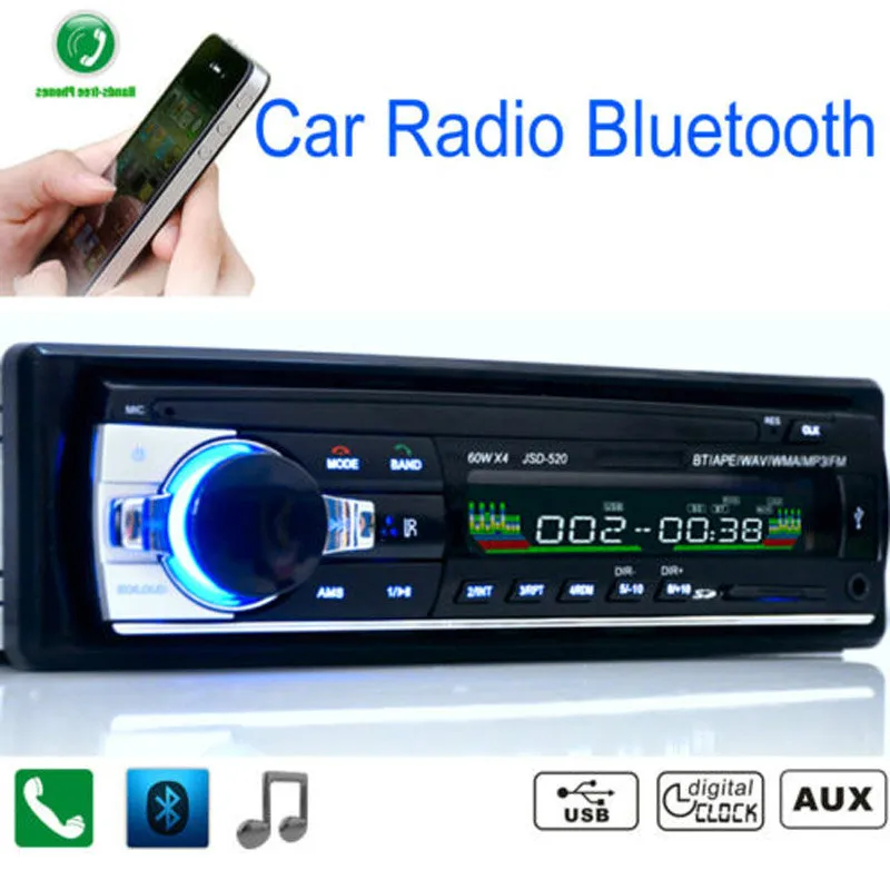 JSD520 Aux Usb для автомобиля репродуктор De Musica Para Карро Mp3 музыкальный плейер в машине Para Карро растения аудио Радио Bluetooth автомобильный набор, свободные руки