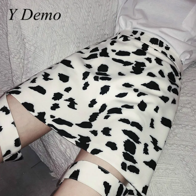 Женская мини юбка в горошек с высокой талией|Женские юбки| |