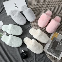 winter home furry slippers women soft plush slides non slip female fluffy hairy warm shoes indoor outdoor ladies flat slippers