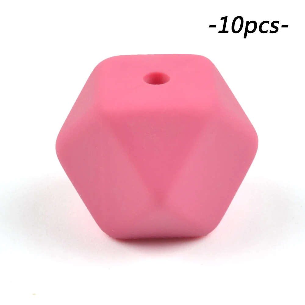 Sakura LOFCA 10 шт. мини шестигранные силиконовые бусины 14 мм Прорезыватель для зубов Детские Прорезыватели Детские Силиконовые игрушки для изготовления ожерелья без бисфенола - Цвет: Sakura