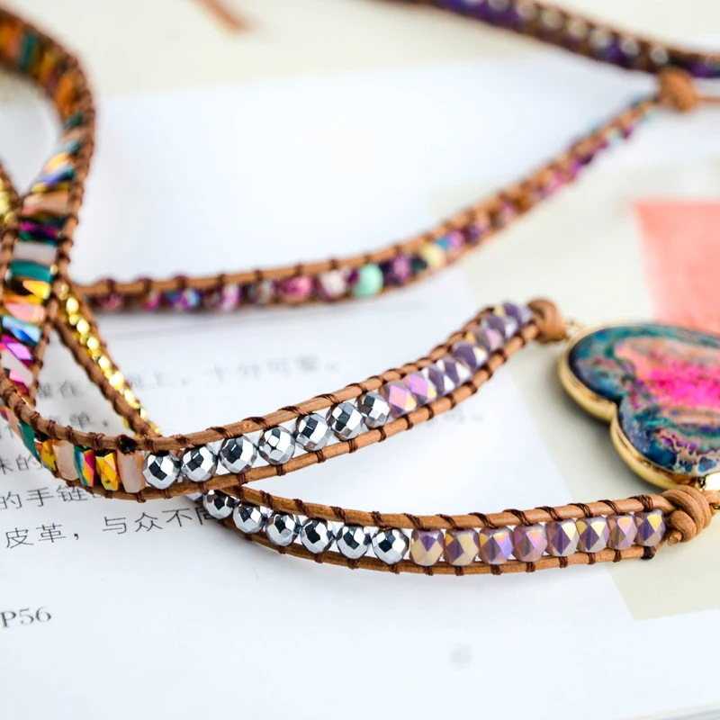 

Couples Bracelet Love King Stone Hand Woven Bracelet Bohemian Style Natural Stone String Charm Lady Medusa Bracelet