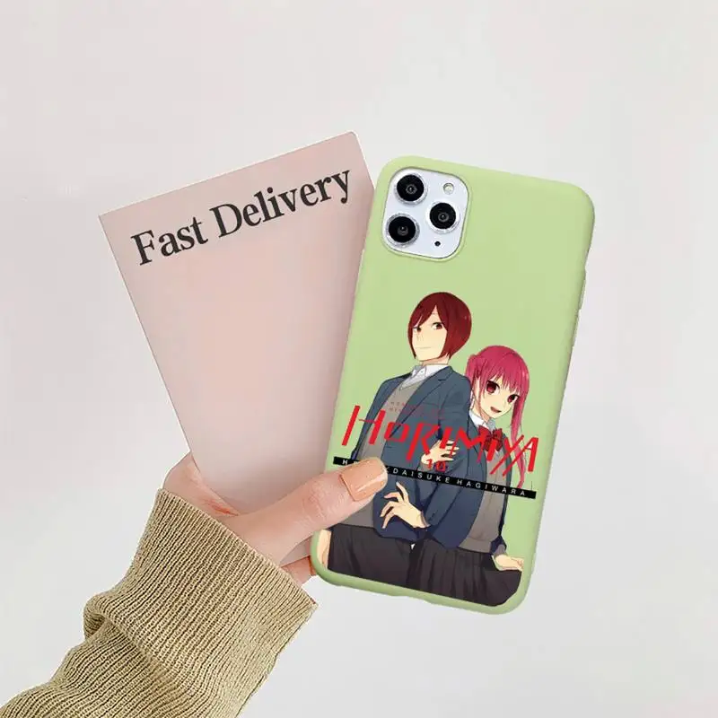 

Horimiya cartoon anime Phone Case Candy Color for iPhone 11 12 mini pro XS MAX 8 7 6 6S Plus X 5S SE 2020 XR