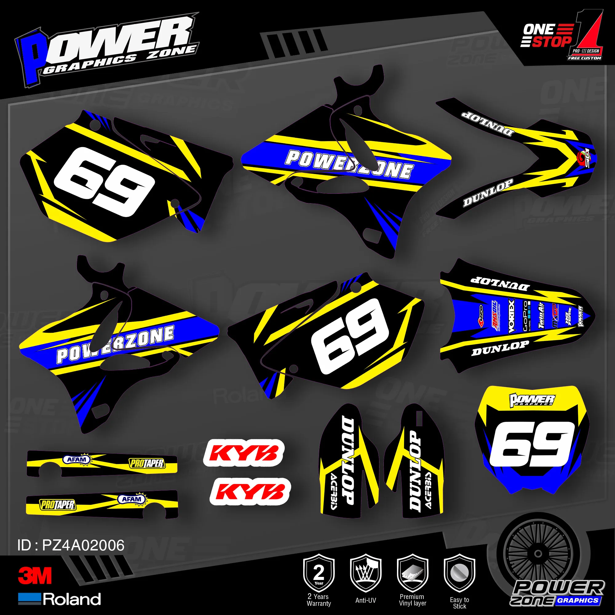 Персонализированные графические фоны PowerZone Team наклейки 3M Набор наклеек для YAMAHA