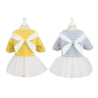 summer pet clothes stripe cat dog dress for small dogs pets skirt princess puppy wedding dresses clothing for yorkies skirts