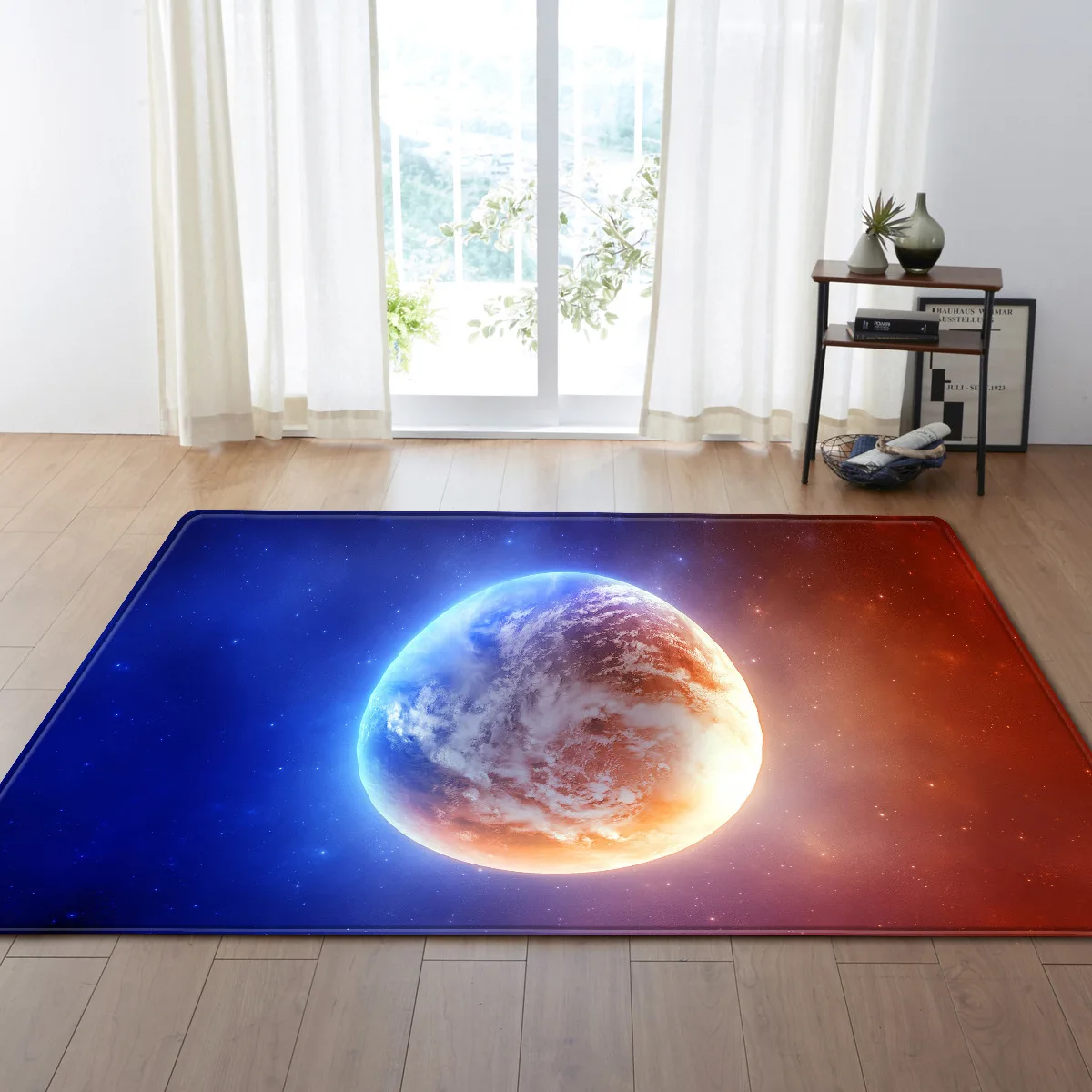 Nordic Universe Galaxy 3D printed Carpets for Living Room Bedroom Decor Soft Rug Kids Room Carpet Flannel Space Planet Area Rugs