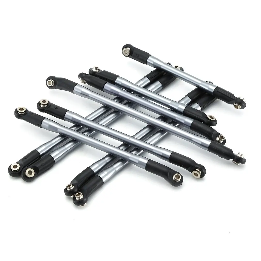 

10PCS Metal RC Links Upper + Lower Linkage Chassis Link Set With Plastic Rod End For 1/10 AXIAL SCX10 II 90046 RC Crawler Car