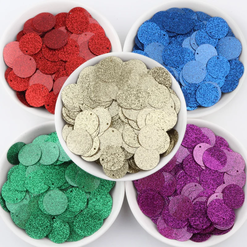 Flat Round Sequins Loose Paillettes 20mm Sewing Cloth Wedding Home Decoration Sequin For Crafts Lentejuelas Costura 20g