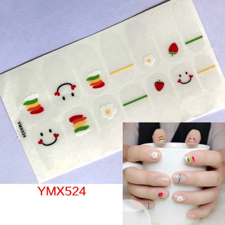 1 лист ногтей полное покрытие самоклеющиеся наклейки для переноса лака 14