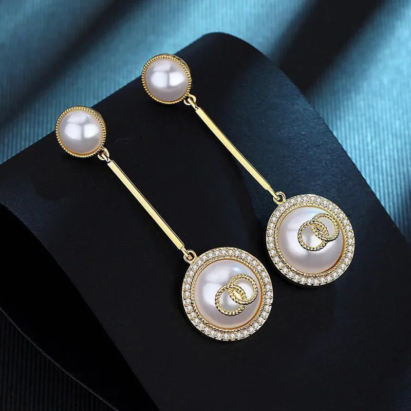 Женские серьги с жемчугом в европейском и американском стиле красные кисточки