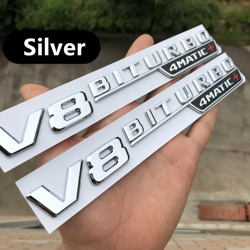 2 шт. = 1 пара 5 видов цветов ABS V8BITURBO 4matic + эмблема автомобиля задний багажник знак