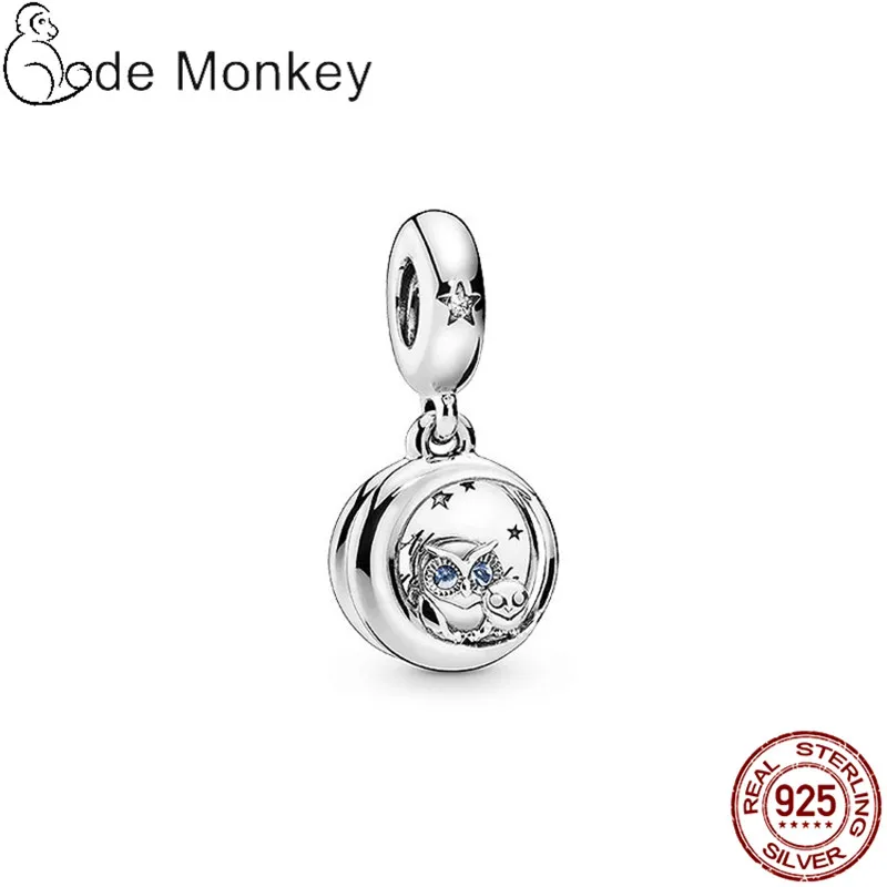Pandach Little Owl Charm Authentic 925 Sterling Silver Beads Fit Original Bracelet Hot Sale DIY Jewelry Making CMS1504 | Украшения и